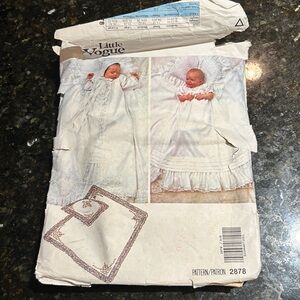 1990 Little Vogue Infant Dress Coat Bonnet & Blanket Pattern with extras 2878